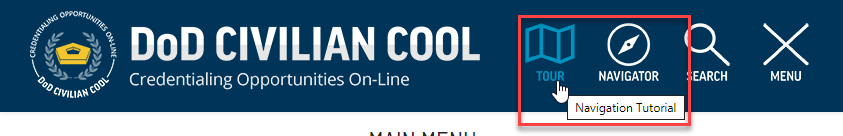 Top navigation bar with Tour highlighted