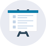 Graphic of an easel holding a training chart